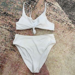 Zaful white high waisted bikini set